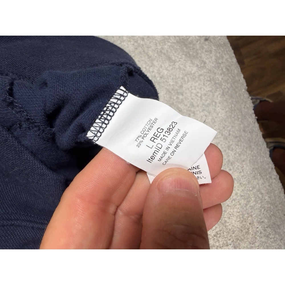 LL Bean Full-Zip Large Reg Navy Blue Comfort Stretch Pique Sweater 513823 - Picture 6 of 10